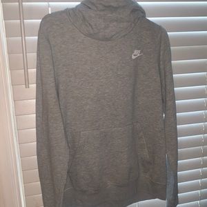 Grey Nike Hoodie longer neck